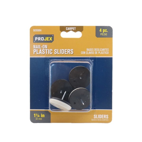 Projex White 1-1/4 in. Nail-On Plastic Sliders , 4PK P0030